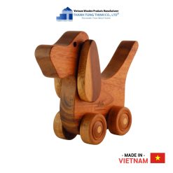 Cute Wooden Dog Toy with Wheels for Kids Thanh Tung Thinh | 01