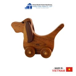 Cute Wooden Dog Toy with Wheels for Kids Thanh Tung Thinh | 02