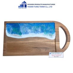 Epoxy Wood Tray with Arc Handle