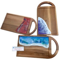 Alternative view of Epoxy Wood Tray with Arc Handle