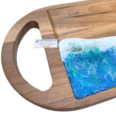 Epoxy Wood Tray with Arc Handle