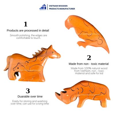 dimensions of wooden animal puzzle toys wholesale