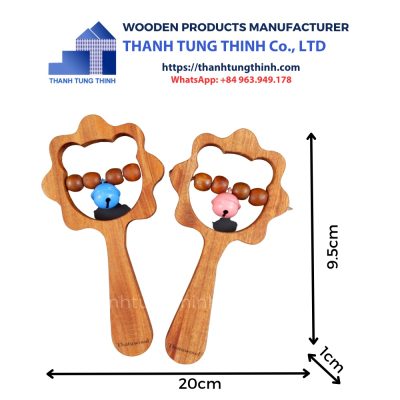 factory dimensions of wooden baby rattle toy