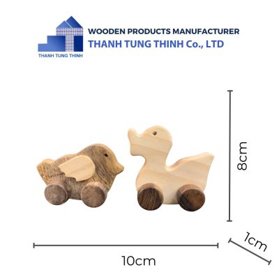 dimensions of wooden chicken and duck toy set