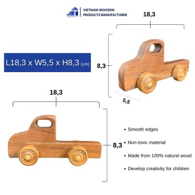 dimensions of wooden mini car toy