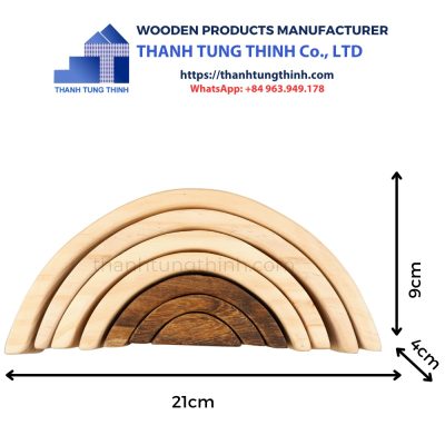 dimensions of wooden rainbow stacking toy