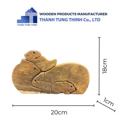 dimensions of wooden toy bear family