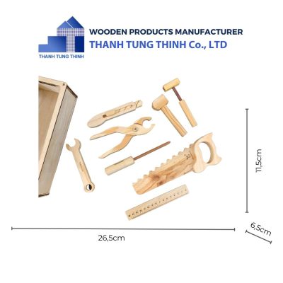 dimensions of wooden toy carpenter set
