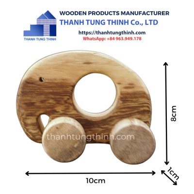 dimensions of wooden toy elephant with wheels