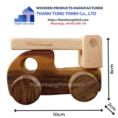 manufacturer dimensions of wooden toy mini crane truck