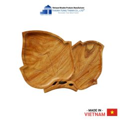 Double-Leaf-Shaped Wooden Tray Thanh Tung Thinh