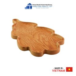 Elongated Leaf Shape Wooden Tray with Handle Thanh Tung Thinh | 01