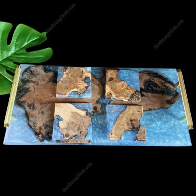 epoxy coaster set blue 2