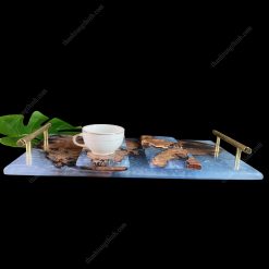 epoxy coaster set blue 3