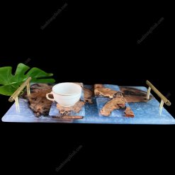 epoxy coaster set blue 5