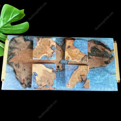 epoxy coaster set blue 6