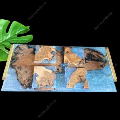 epoxy coaster set blue 7