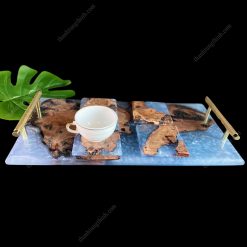 epoxy coaster set blue 8