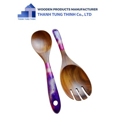 Artisan-Crafted Wooden Epoxy Spoons
