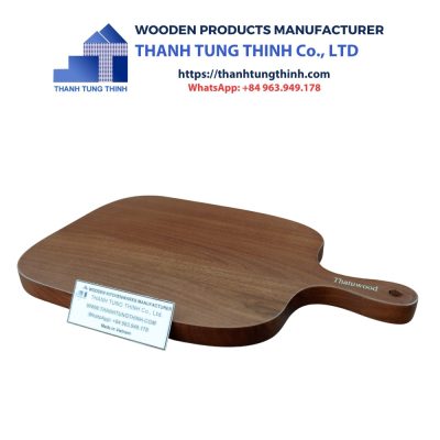 Fan-Shaped Wooden Cutting Board with Handle
