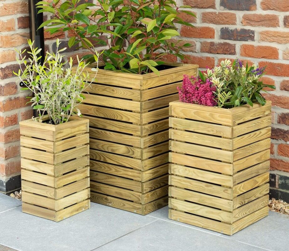 Tall Wooden Flower Box