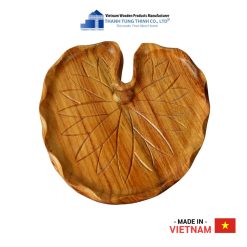 Lotus Leaf-Shaped Wooden Tray Thanh Tung Thinh