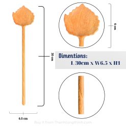 Alternative view of Bodhi Leaf-Shaped Wooden Spoon