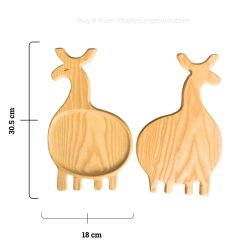 Alternative view of Giraffe Wooden Tray Makes Your Children Eat Better