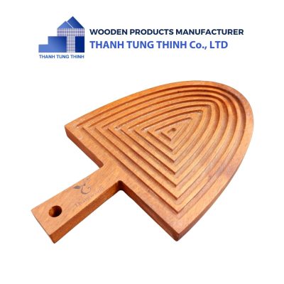 Fluted Triangular Wooden Tray
