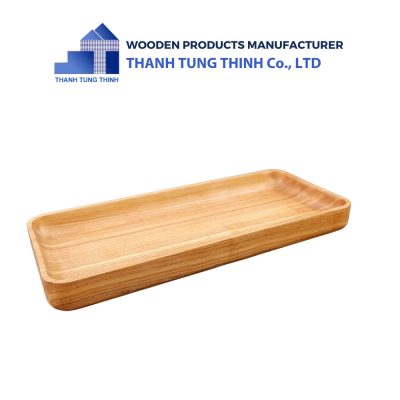 Rectangular Wooden Tray with a Deep Cage