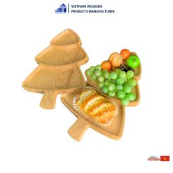 Pine Tree-Shaped Wooden Tray