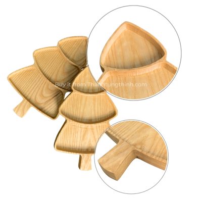 Pine Tree-Shaped Wooden Tray