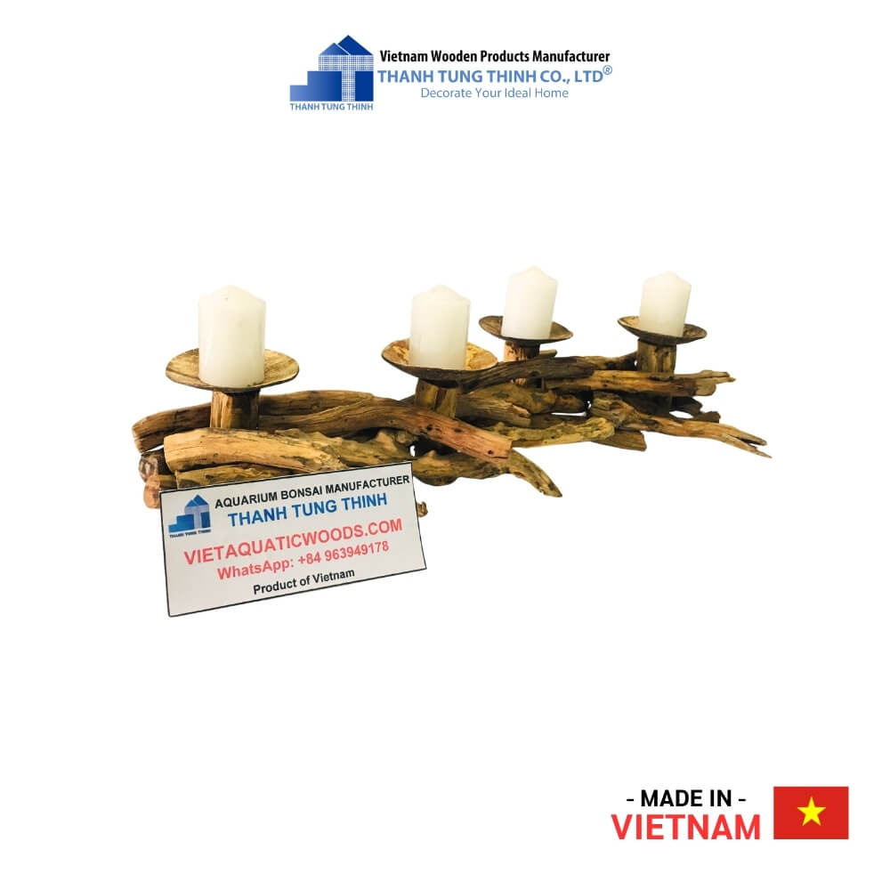 Natural handcrafted driftwood candle holder Thanh Tung Thinh