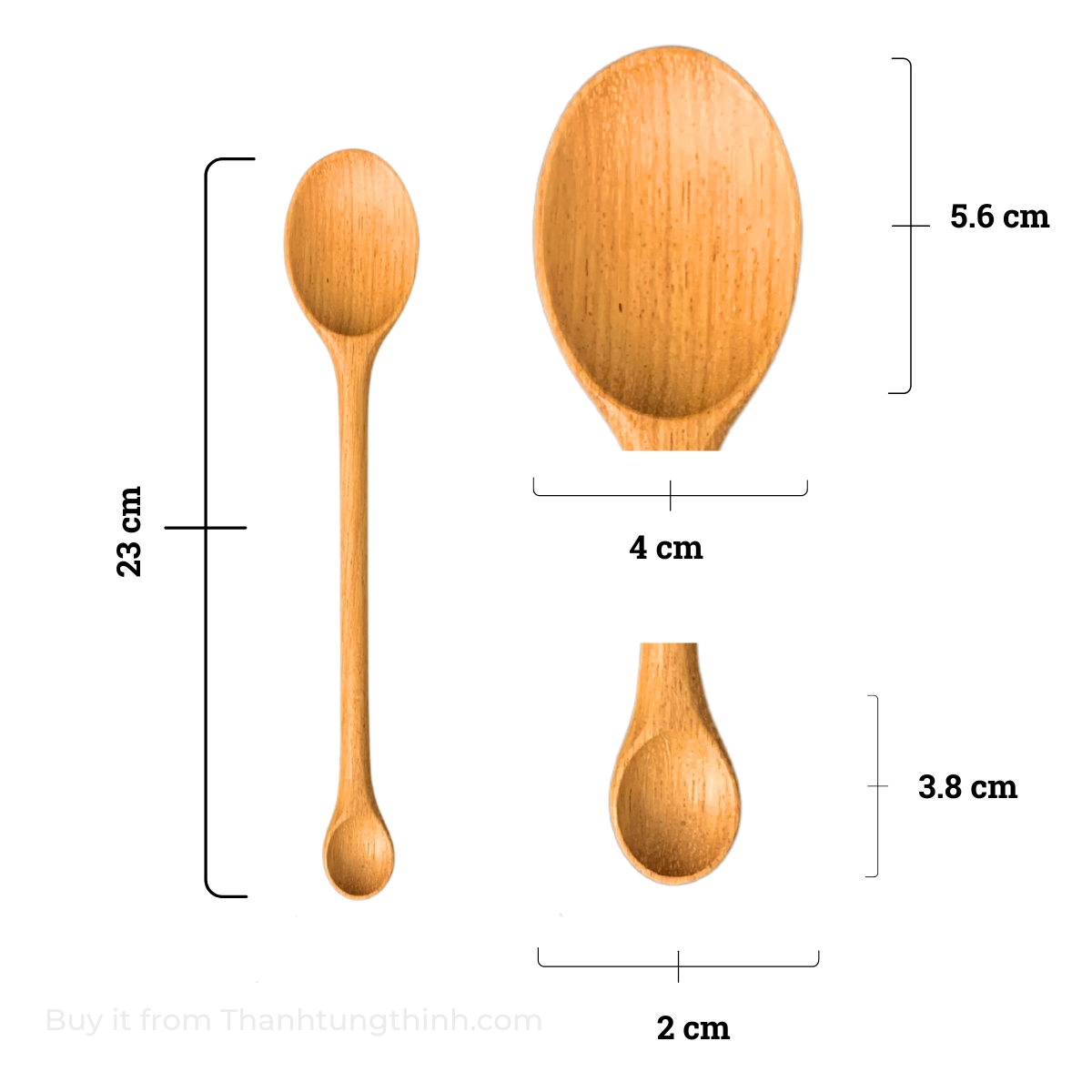 Two-Headed Wooden Measuring Spoon - Image 2