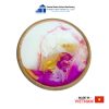 Pink Splash Epoxy Resin Round Wooden Coaster  Thanh Tung Thinh
