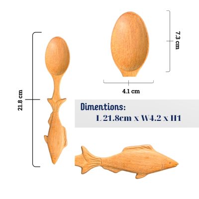 Wooden Fish-Shaped Handle Spoon