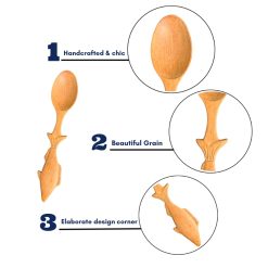 Alternative view of Wooden Fish-Shaped Handle Spoon