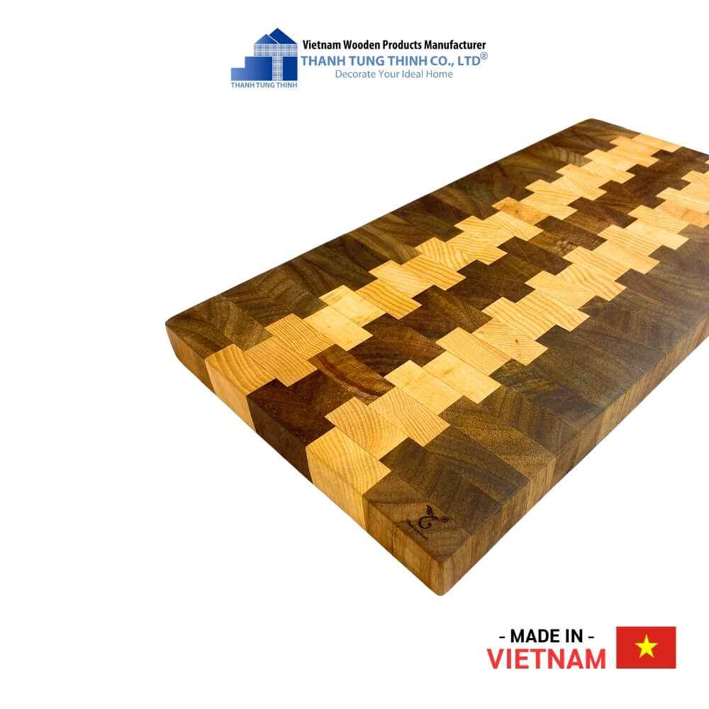 Rectangular Wooden Cutting Board with Unique Design Thanh Tung Thinh | 07