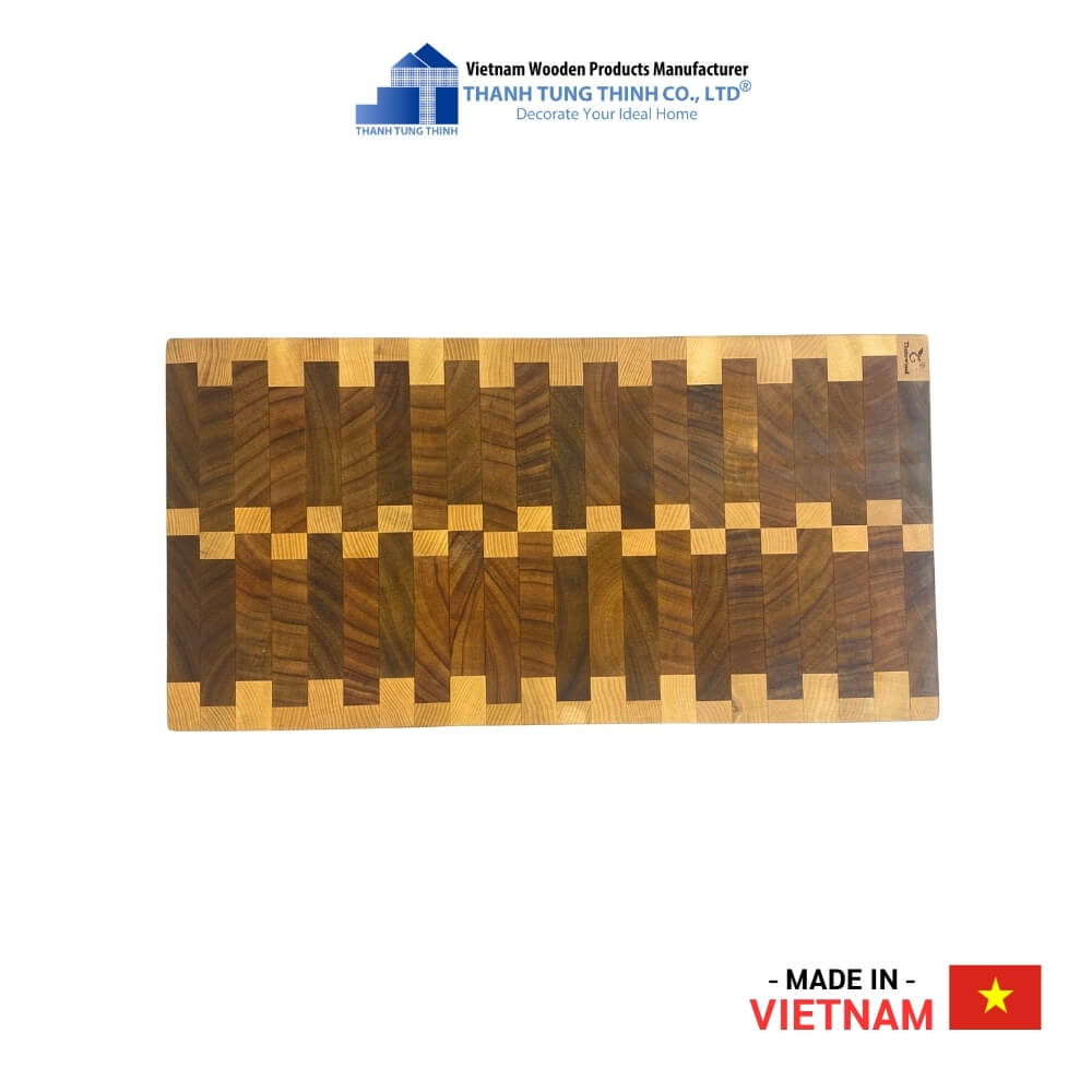 Rectangular Wooden Cutting Board with Unique Design Thanh Tung Thinh