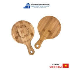 Round Bamboo Wood Tray with Handle Thanh Tung Thinh | 03