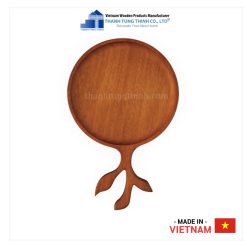 Rustic Rounded Wooden Tray with Branch Handle Thanh Tung Thinh | 01