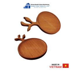 Rustic Rounded Wooden Tray with Branch Handle Thanh Tung Thinh | 03