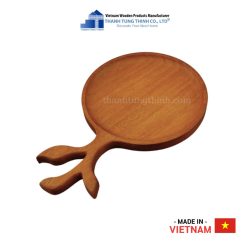 Rustic Rounded Wooden Tray with Branch Handle Thanh Tung Thinh
