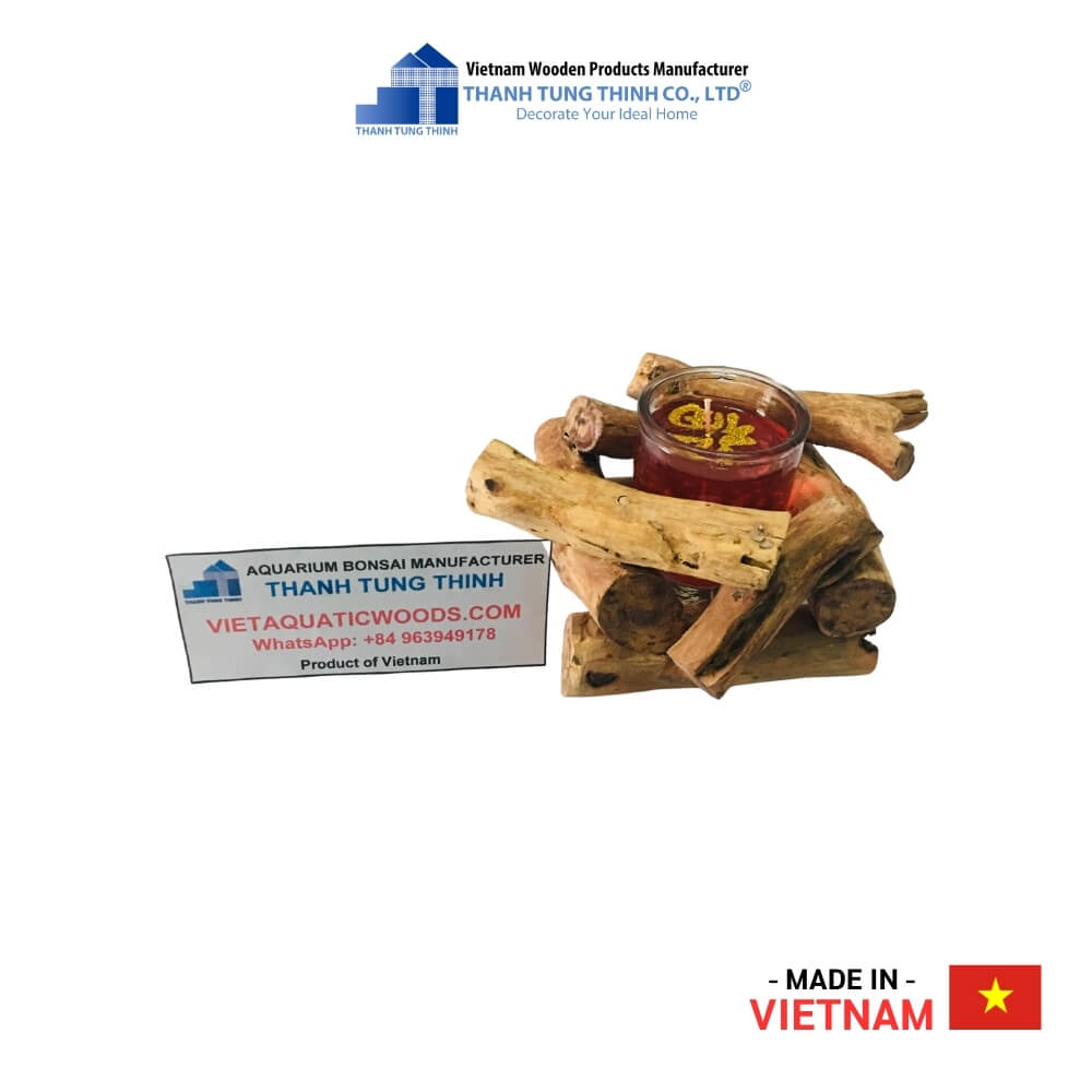 Rustic Wooden Candle Holder For Decoration Thanh Tung Thinh