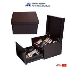 Fancy shoe storage with wooden boxes