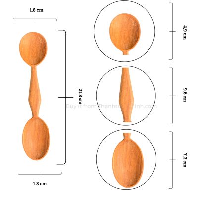Double-Headed Wooden Spoon