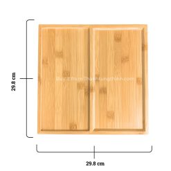 Alternative view of Convenient Two-Compartment Square Wooden Tray