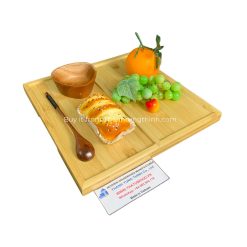 Convenient Two-Compartment Square Wooden Tray