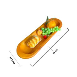 Alternative view of Boat-Shaped Wooden Tray