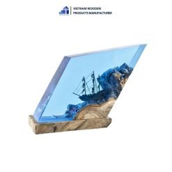 Ship Model Epoxy Wooden Lamp